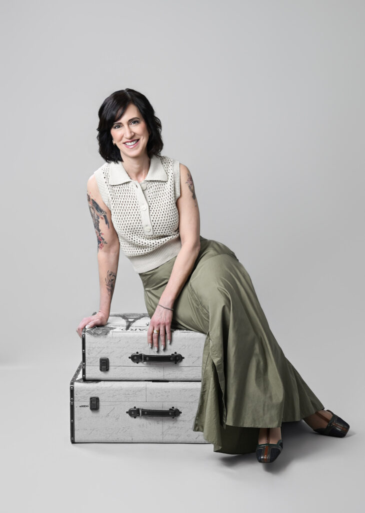 Full length portrait of elegant woman over 40 in professional photography session